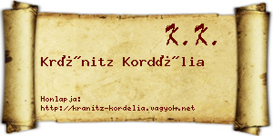 Kránitz Kordélia névjegykártya